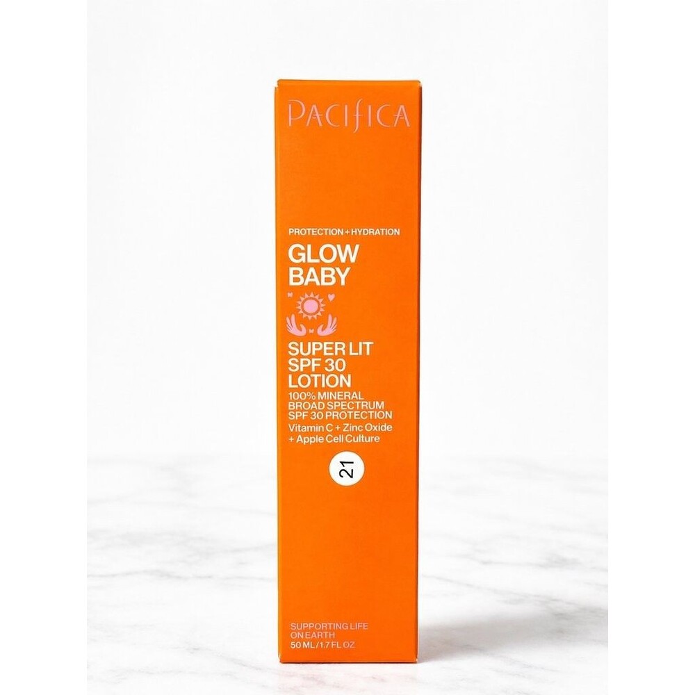 Pacifica Glow Baby Super lit SPF 30 Mineral Sunscreen lotion 50ml Vitamin C Zinc - Picture 2 of 6